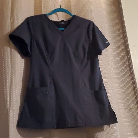 ELLE SHORT SLEEVE  GREY UNIFIRM SCRUB S - Picture 1 of 7
